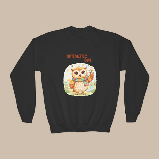 Comfy Kids Sweatshirt - Optimistic Owl