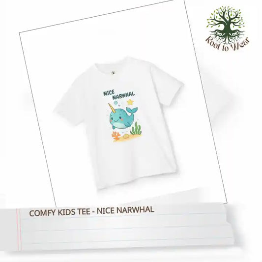 Comfy Kids Tee - Nice Narwhal by@Outfy