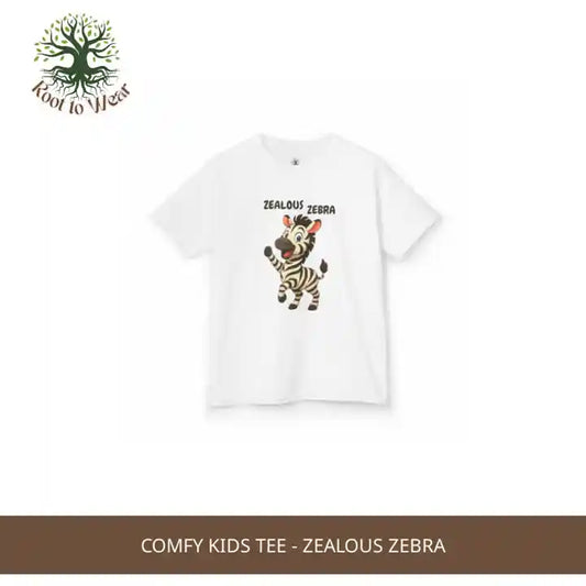 Comfy Kids Tee - Zealous Zebra by@Outfy