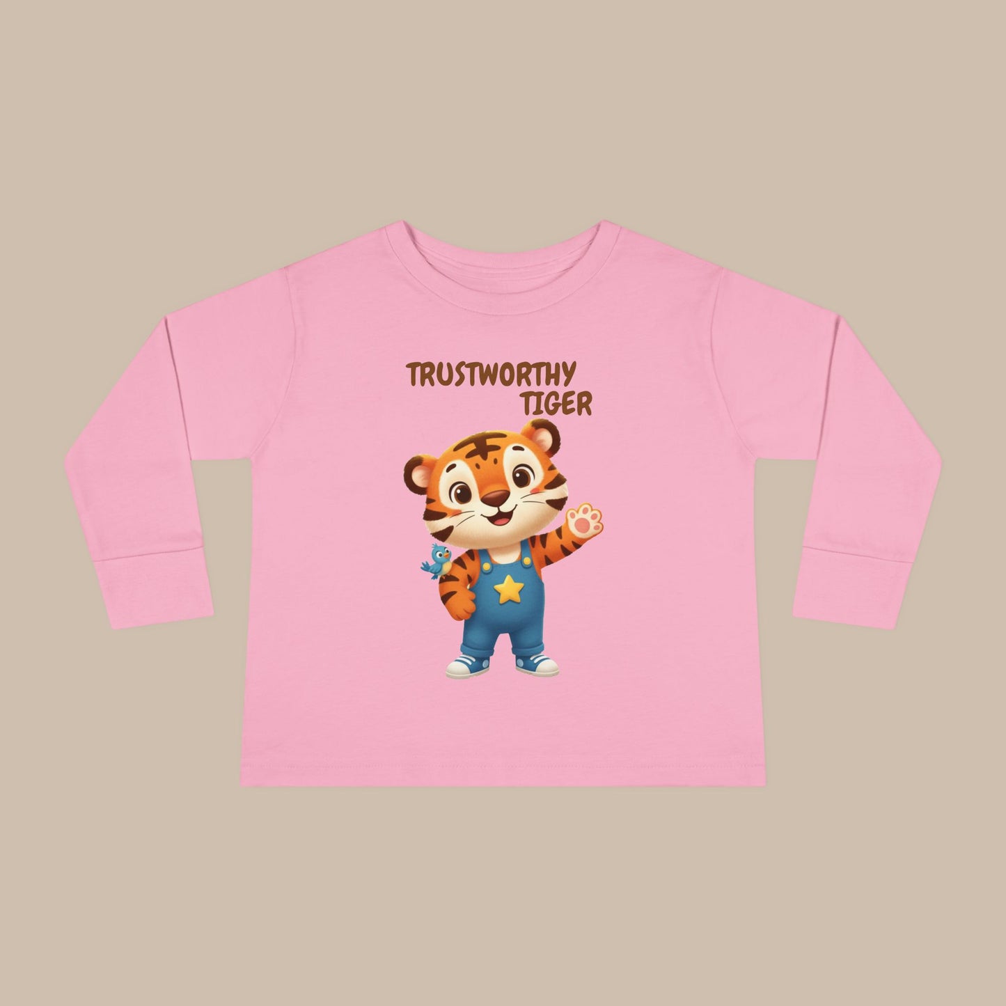 Toddler Long Sleeve Tee - Trustworthy Tiger