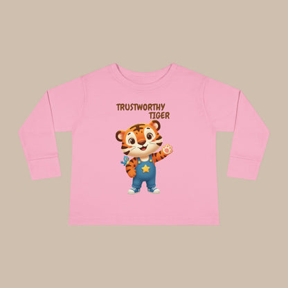 Toddler Long Sleeve Tee - Trustworthy Tiger