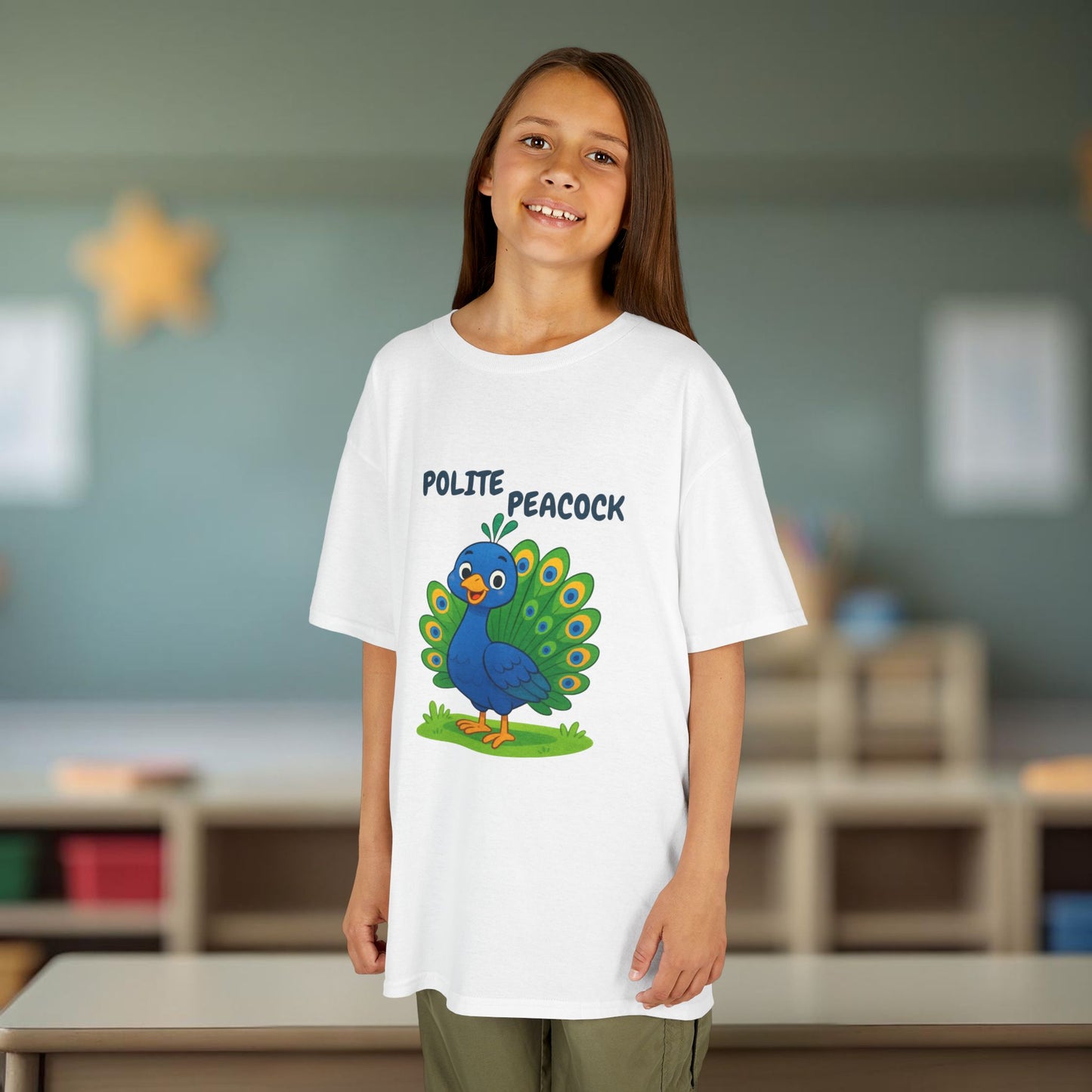 Comfy Kids Tee - Polite Peacock