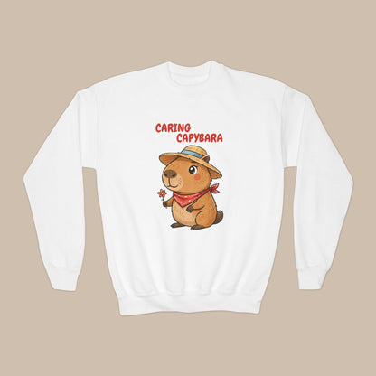 Comfy Kids Sweatshirt - Caring Capybara
