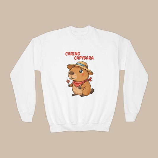 Comfy Kids Sweatshirt - Caring Capybara