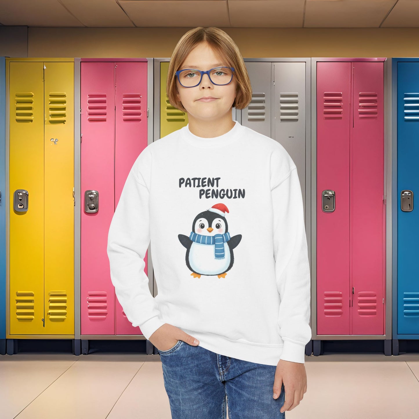 Comfy Kids Sweatshirt - Patient Penguin