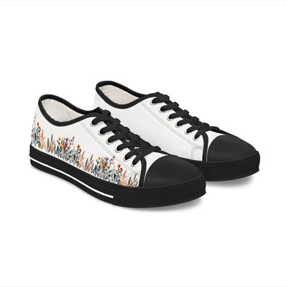 Women's Low Top Sneakers - Flowers of One Garden