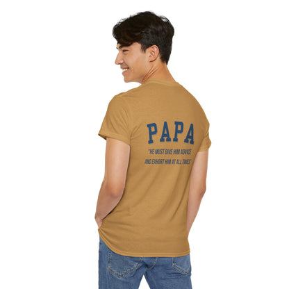 Comfy Cotton Tee - Papa: Always Guiding & Advising