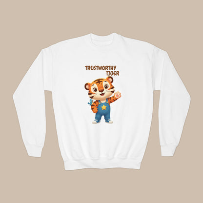 Comfy Kids Sweatshirt - Trustworthy Tiger