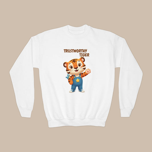 Comfy Kids Sweatshirt - Trustworthy Tiger