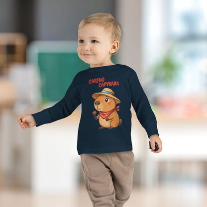 Toddler Long Sleeve Tee - Caring Capybara