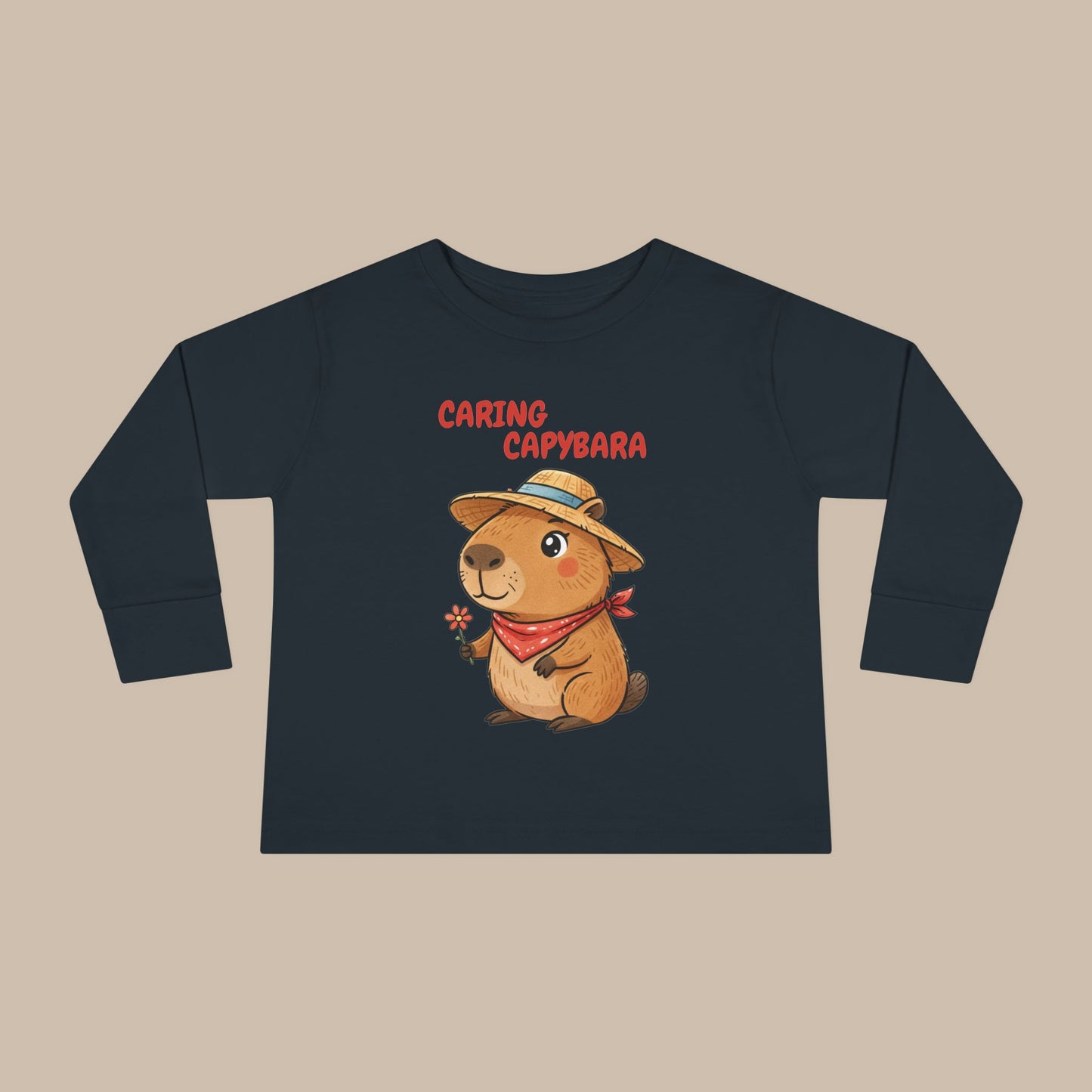 Toddler Long Sleeve Tee - Caring Capybara
