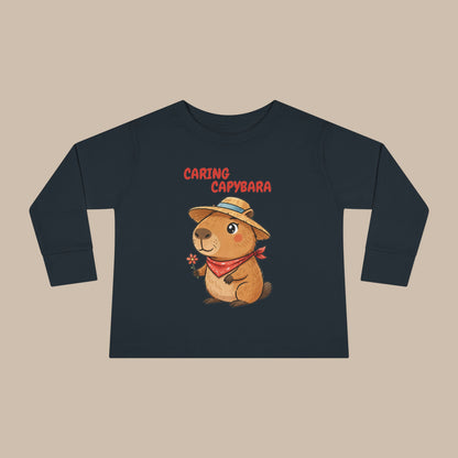 Toddler Long Sleeve Tee - Caring Capybara