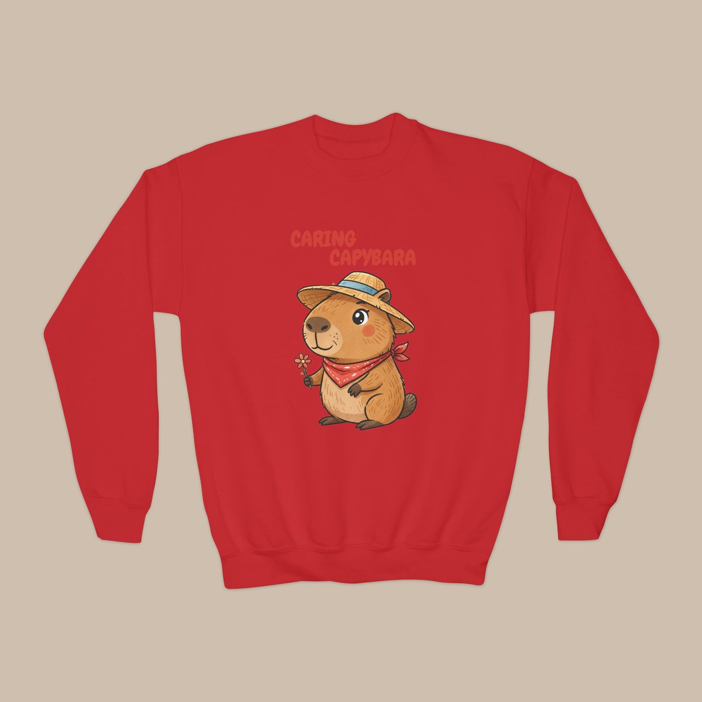 Comfy Kids Sweatshirt - Caring Capybara