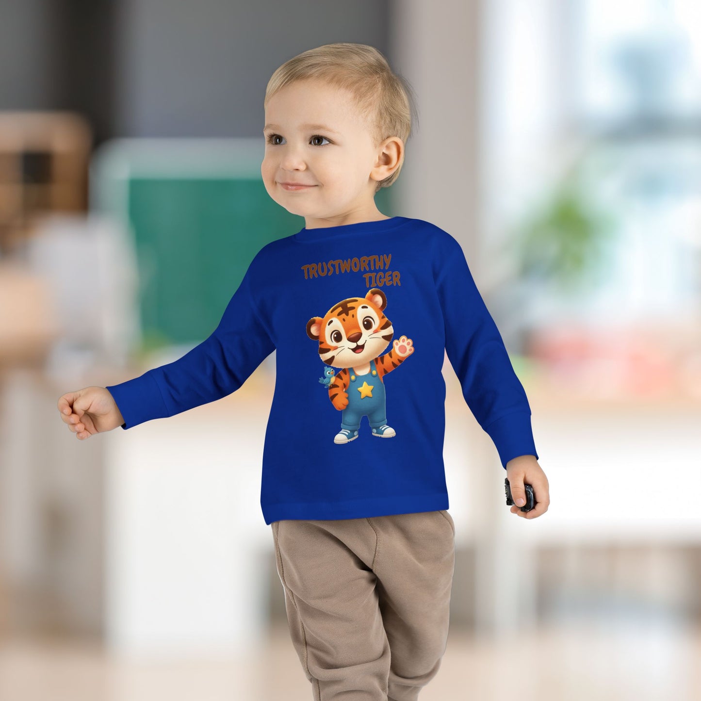 Toddler Long Sleeve Tee - Trustworthy Tiger