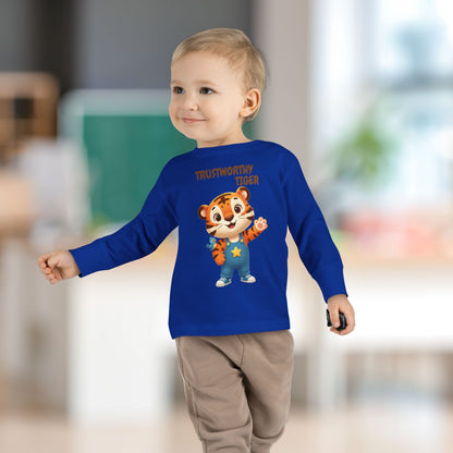 Toddler Long Sleeve Tee - Trustworthy Tiger