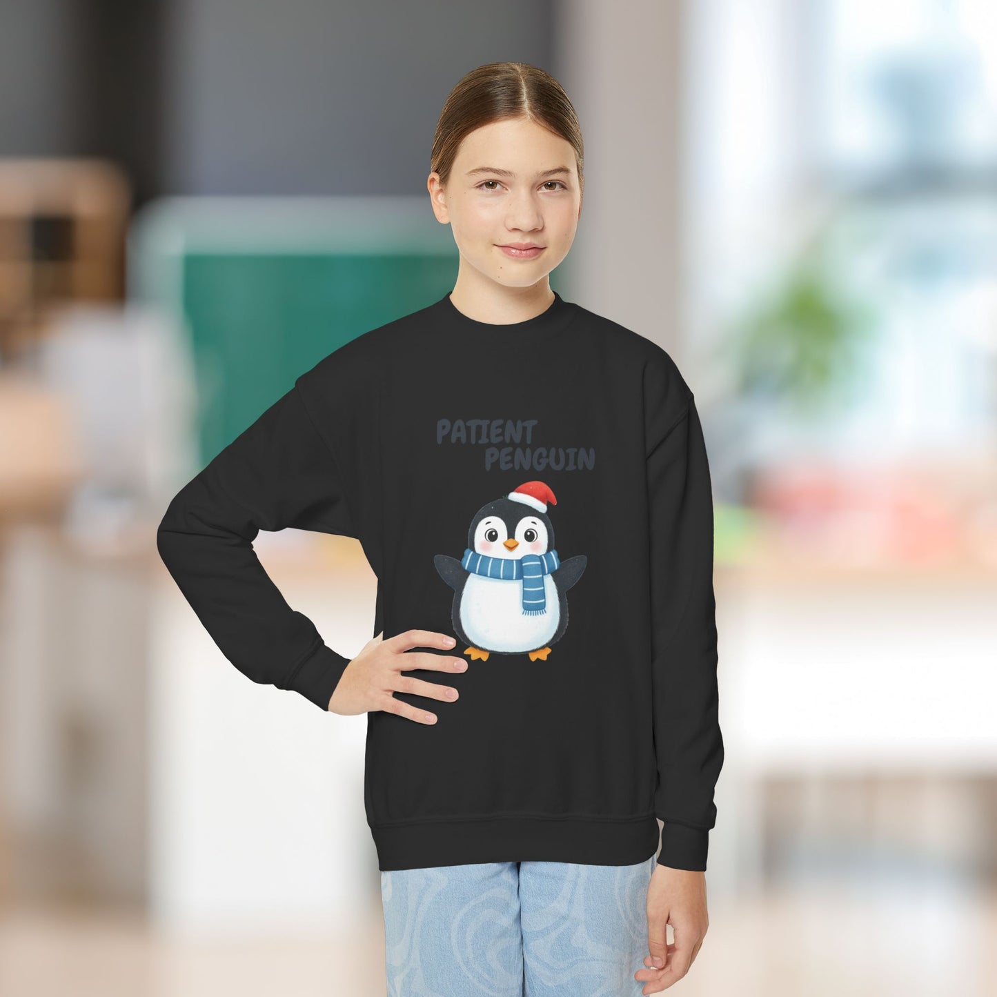 Comfy Kids Sweatshirt - Patient Penguin