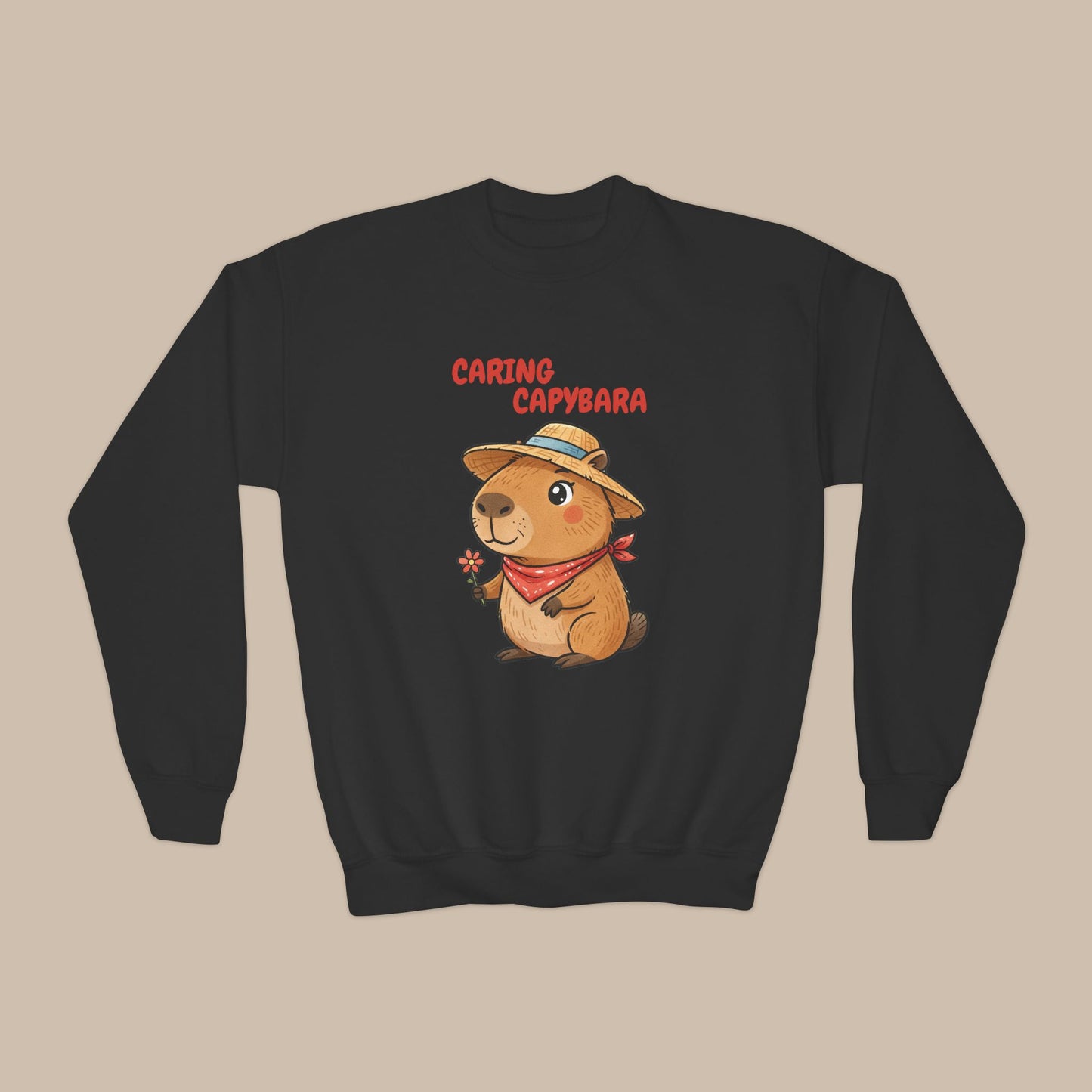 Comfy Kids Sweatshirt - Caring Capybara