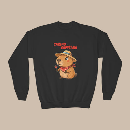 Comfy Kids Sweatshirt - Caring Capybara