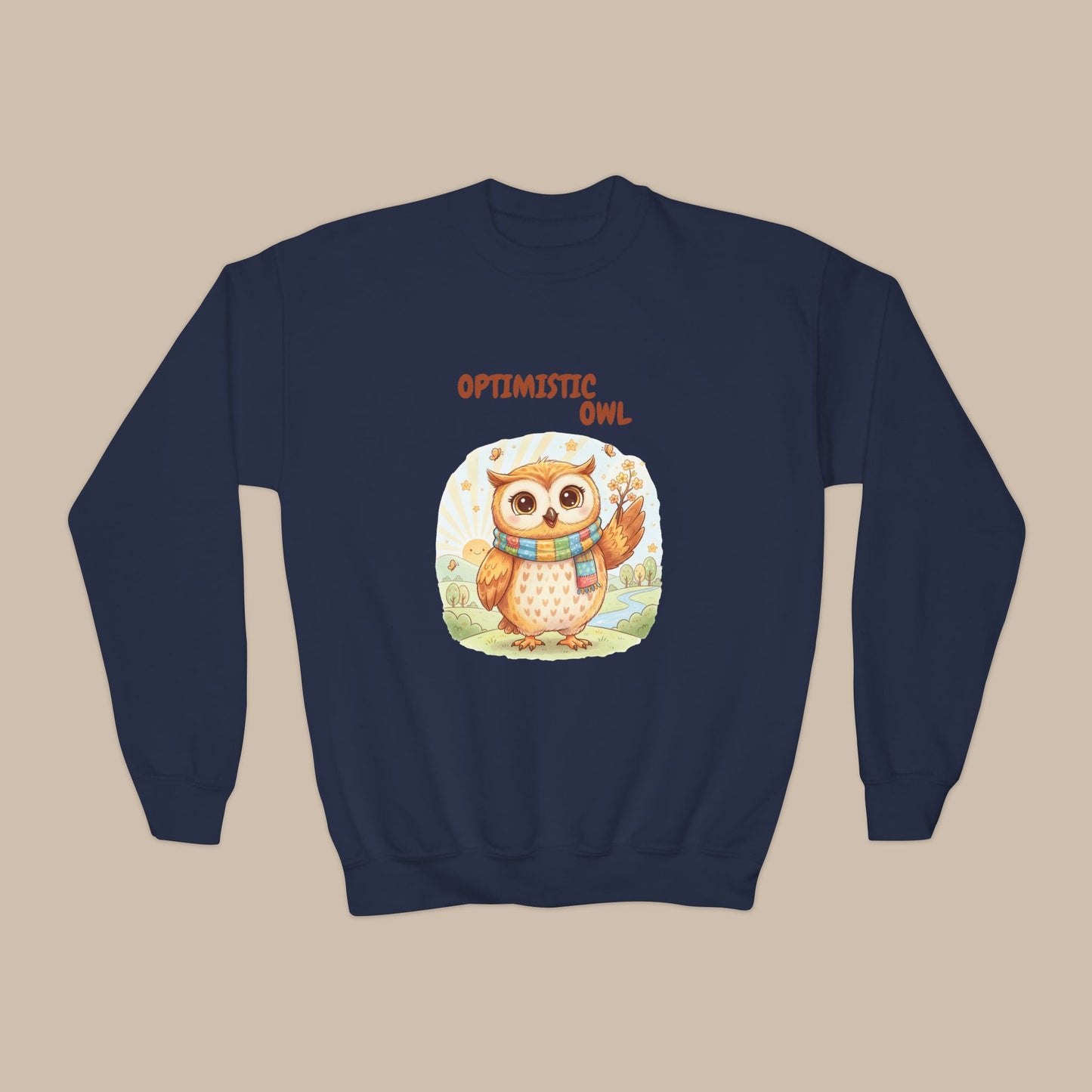 Comfy Kids Sweatshirt - Optimistic Owl