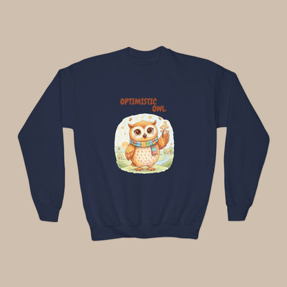 Comfy Kids Sweatshirt - Optimistic Owl