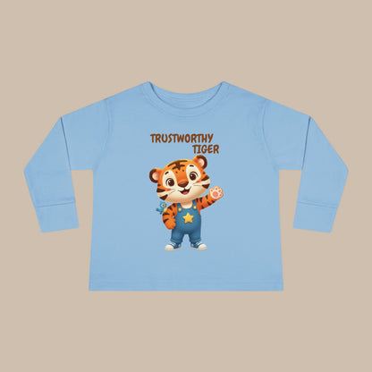 Toddler Long Sleeve Tee - Trustworthy Tiger