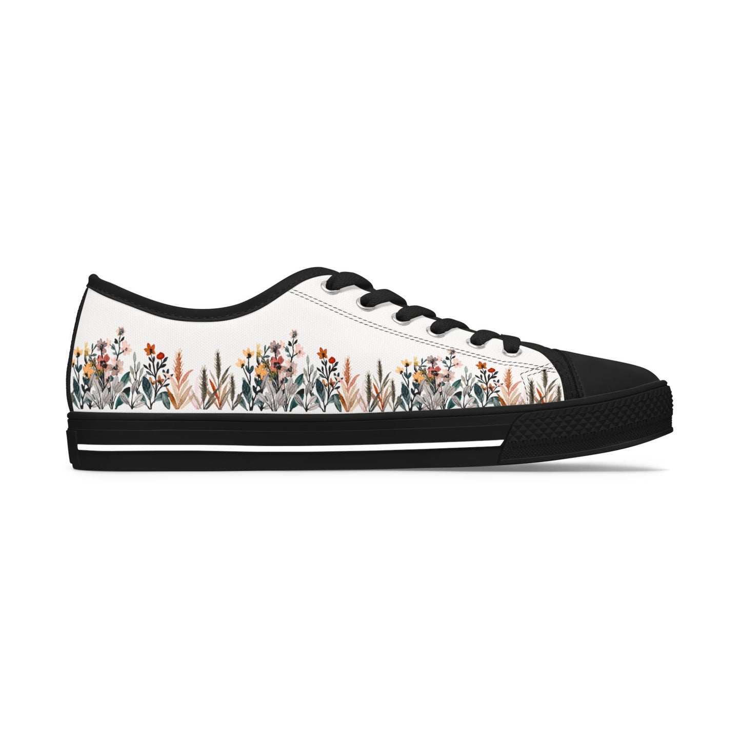 Women's Low Top Sneakers - Flowers of One Garden