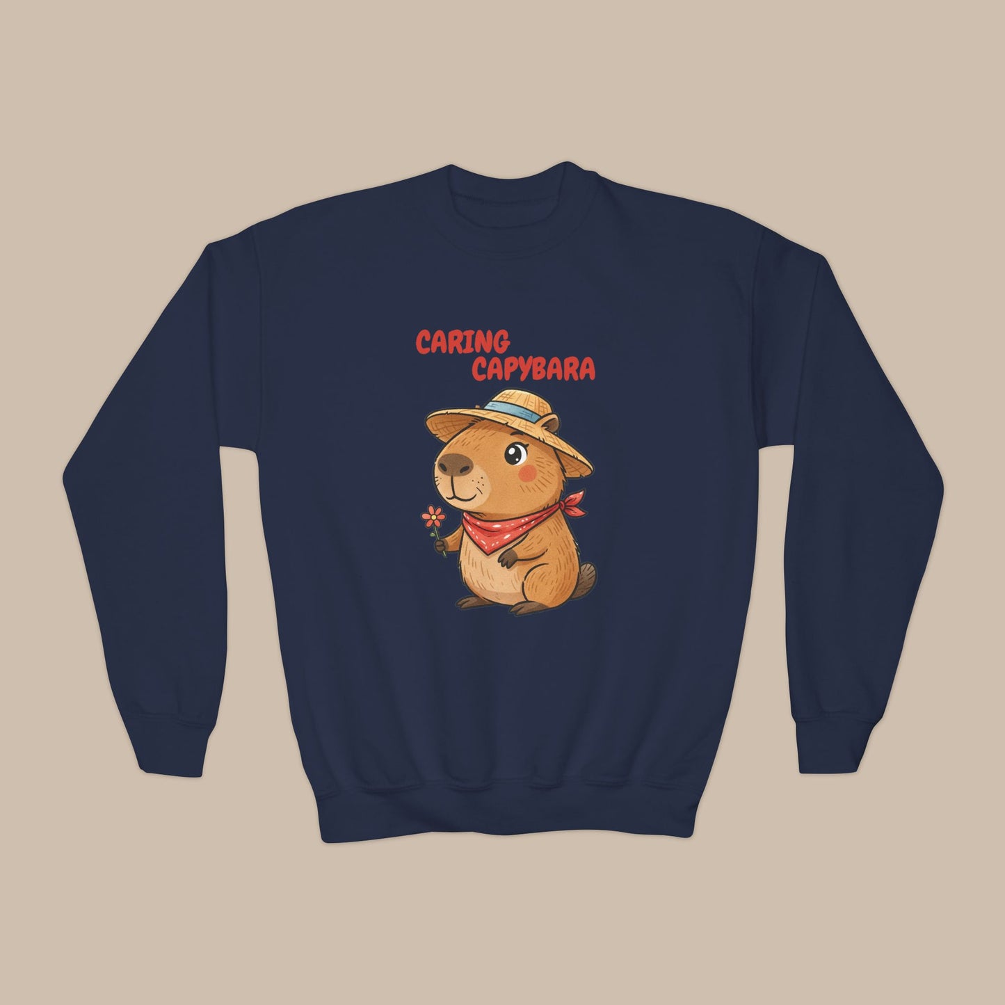 Comfy Kids Sweatshirt - Caring Capybara