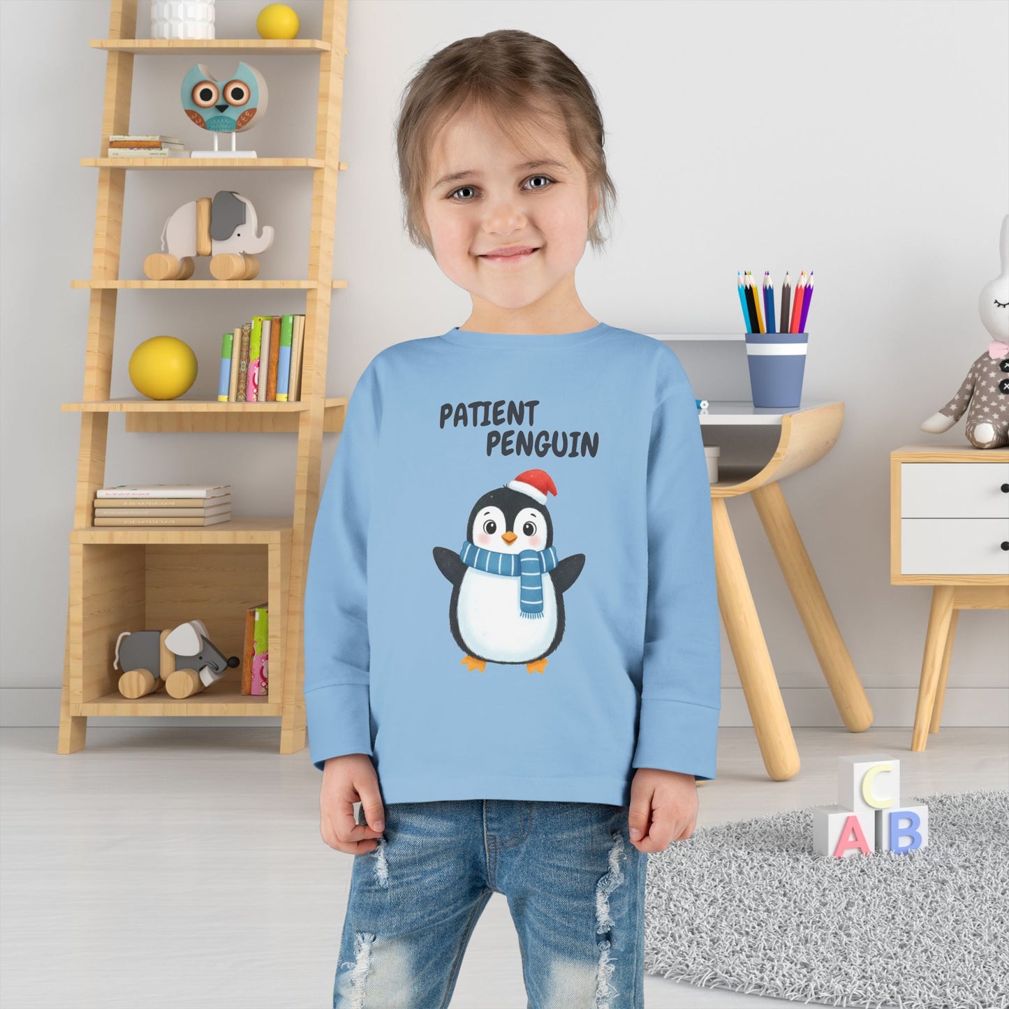 Toddler Long Sleeve Tee - Patient Penguin