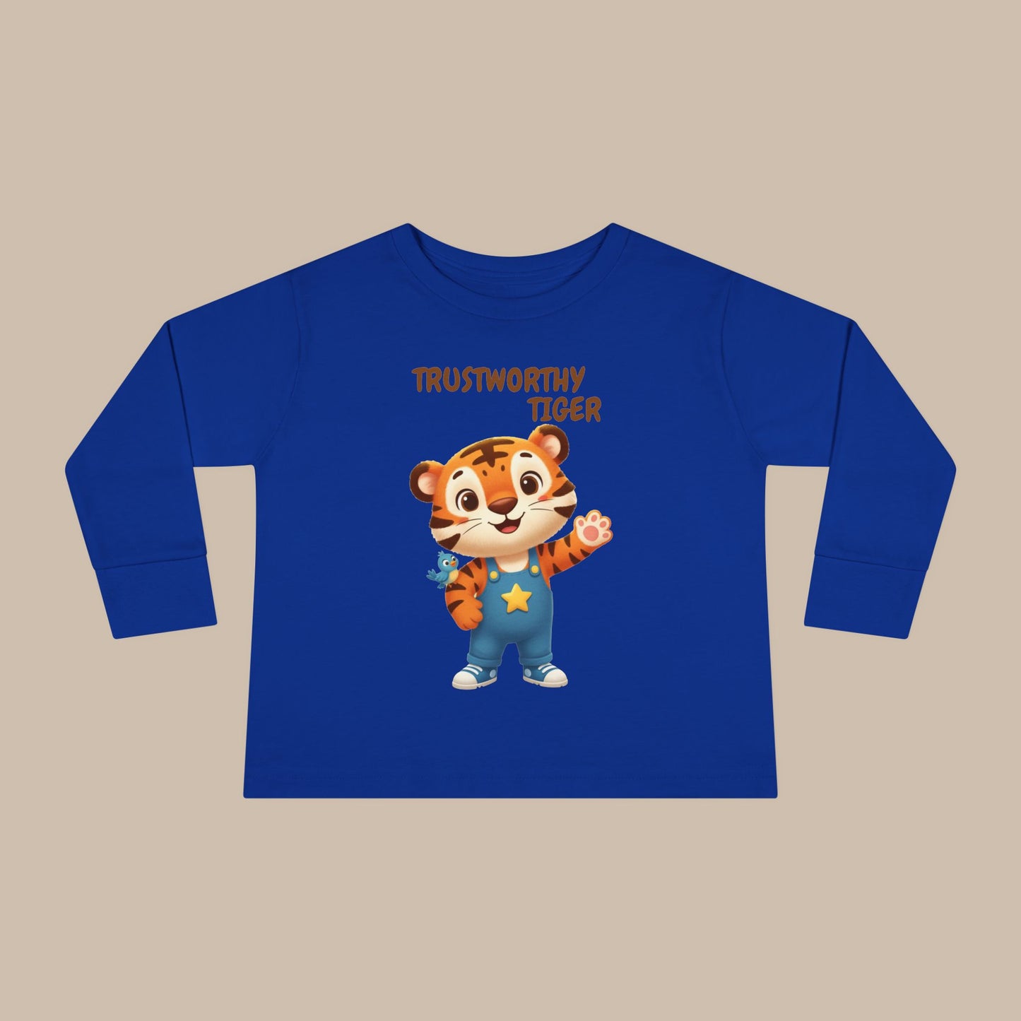 Toddler Long Sleeve Tee - Trustworthy Tiger