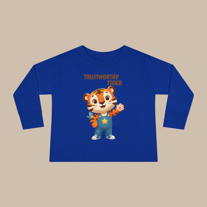 Toddler Long Sleeve Tee - Trustworthy Tiger