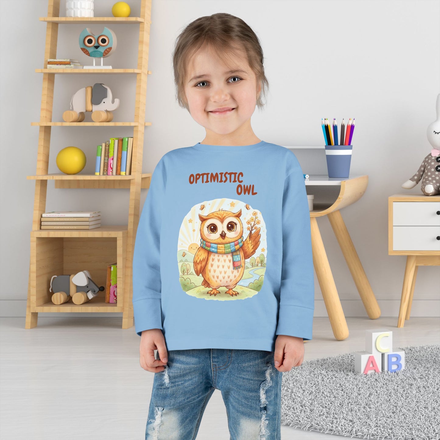 Toddler Long Sleeve Tee - Optimistic Owl