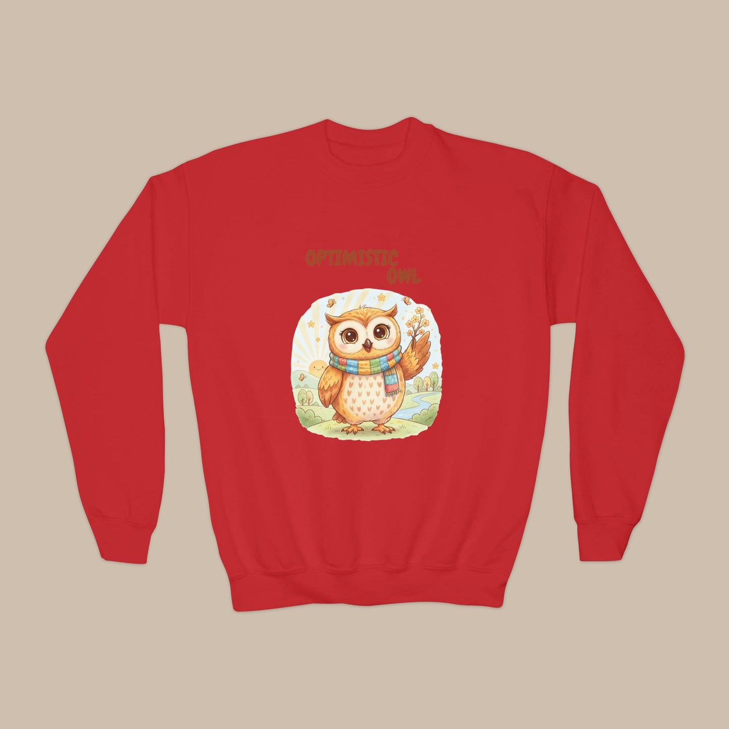 Comfy Kids Sweatshirt - Optimistic Owl