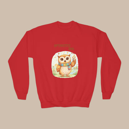 Comfy Kids Sweatshirt - Optimistic Owl