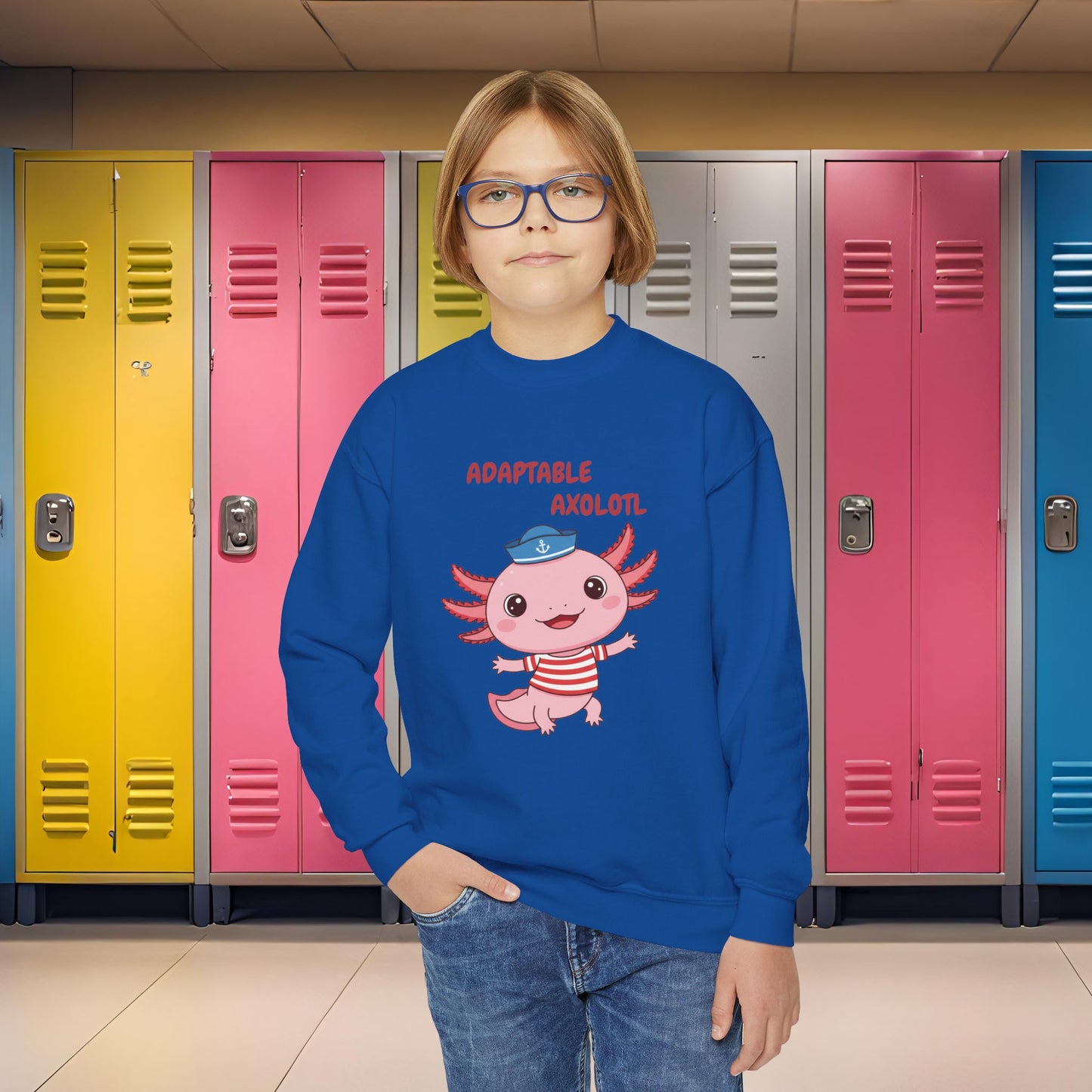 Comfy Kids Sweatshirt - Adaptable Axolotl