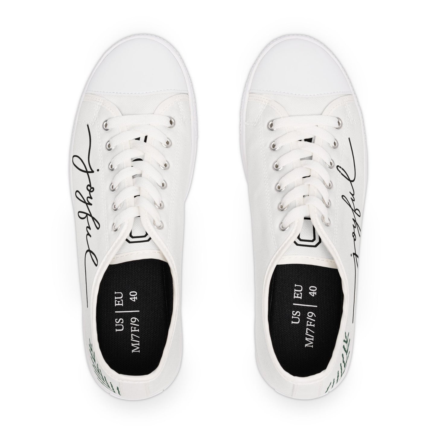 Women's Low Top Sneakers - Joy Gives Us Wings to Fly