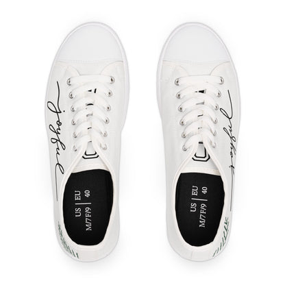 Women's Low Top Sneakers - Joy Gives Us Wings to Fly