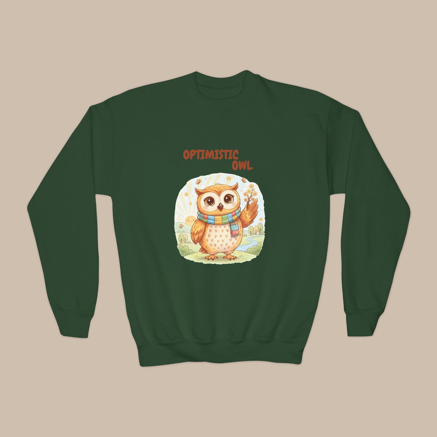 Comfy Kids Sweatshirt - Optimistic Owl