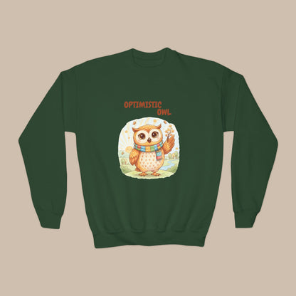 Comfy Kids Sweatshirt - Optimistic Owl