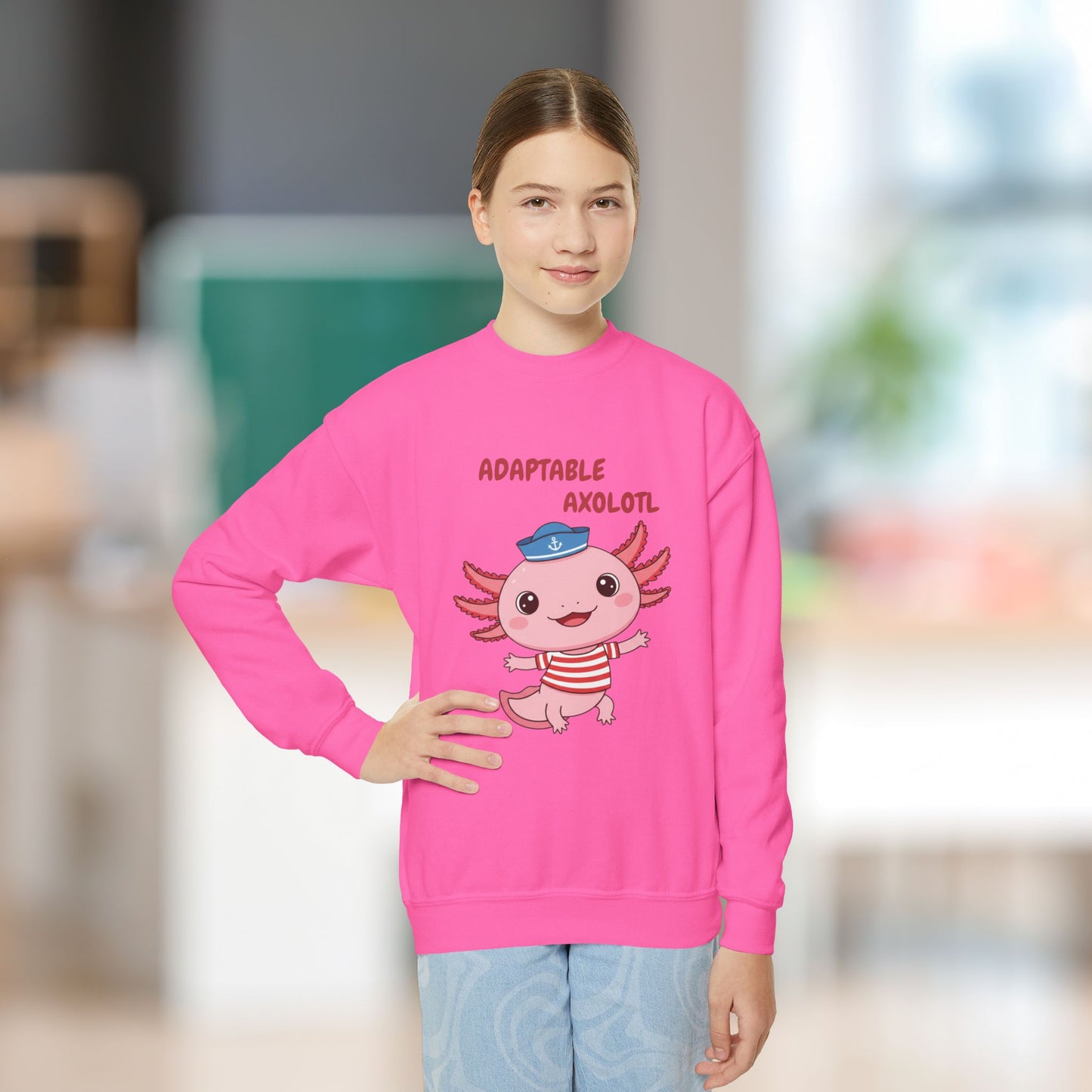 Comfy Kids Sweatshirt - Adaptable Axolotl