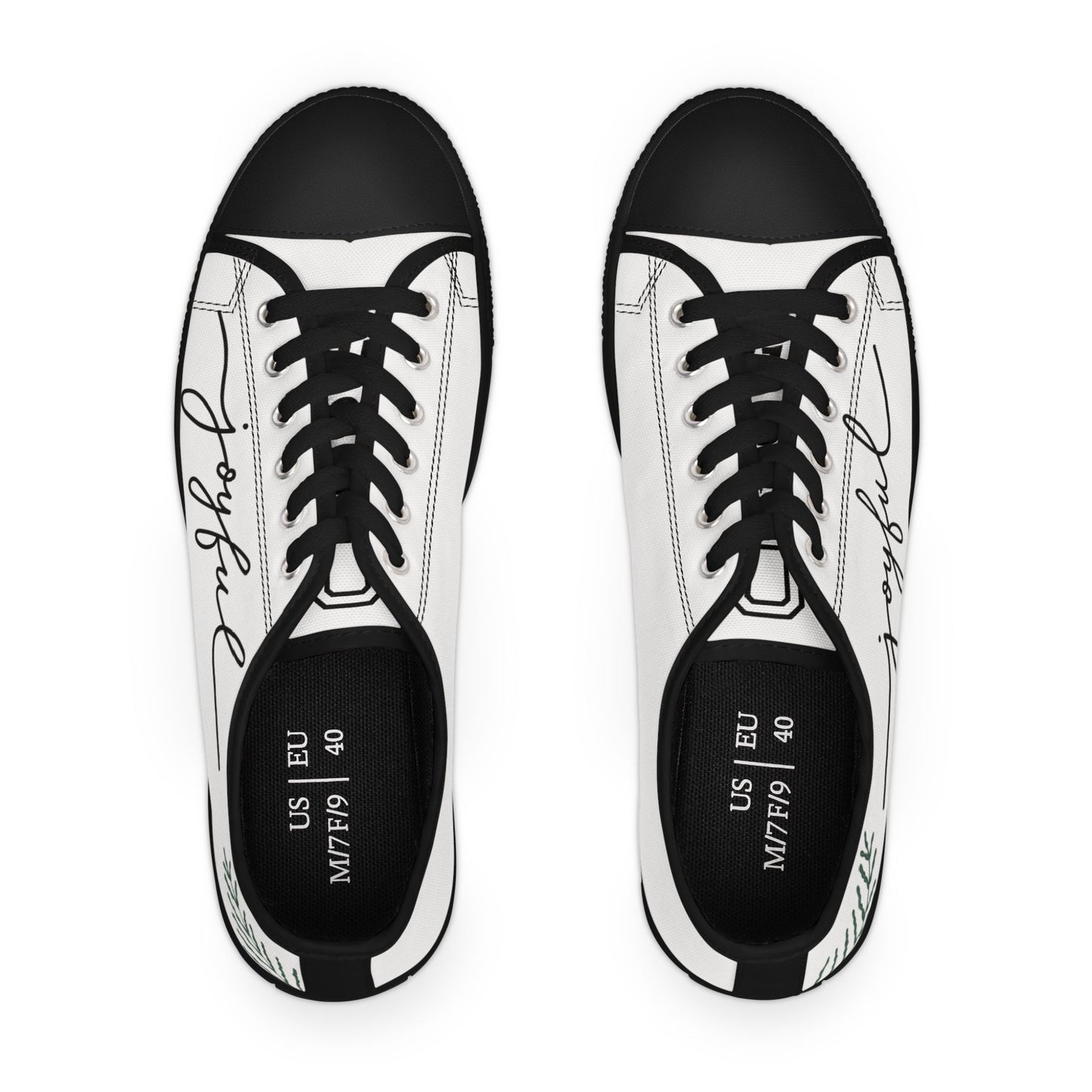 Women's Low Top Sneakers - Joy Gives Us Wings to Fly