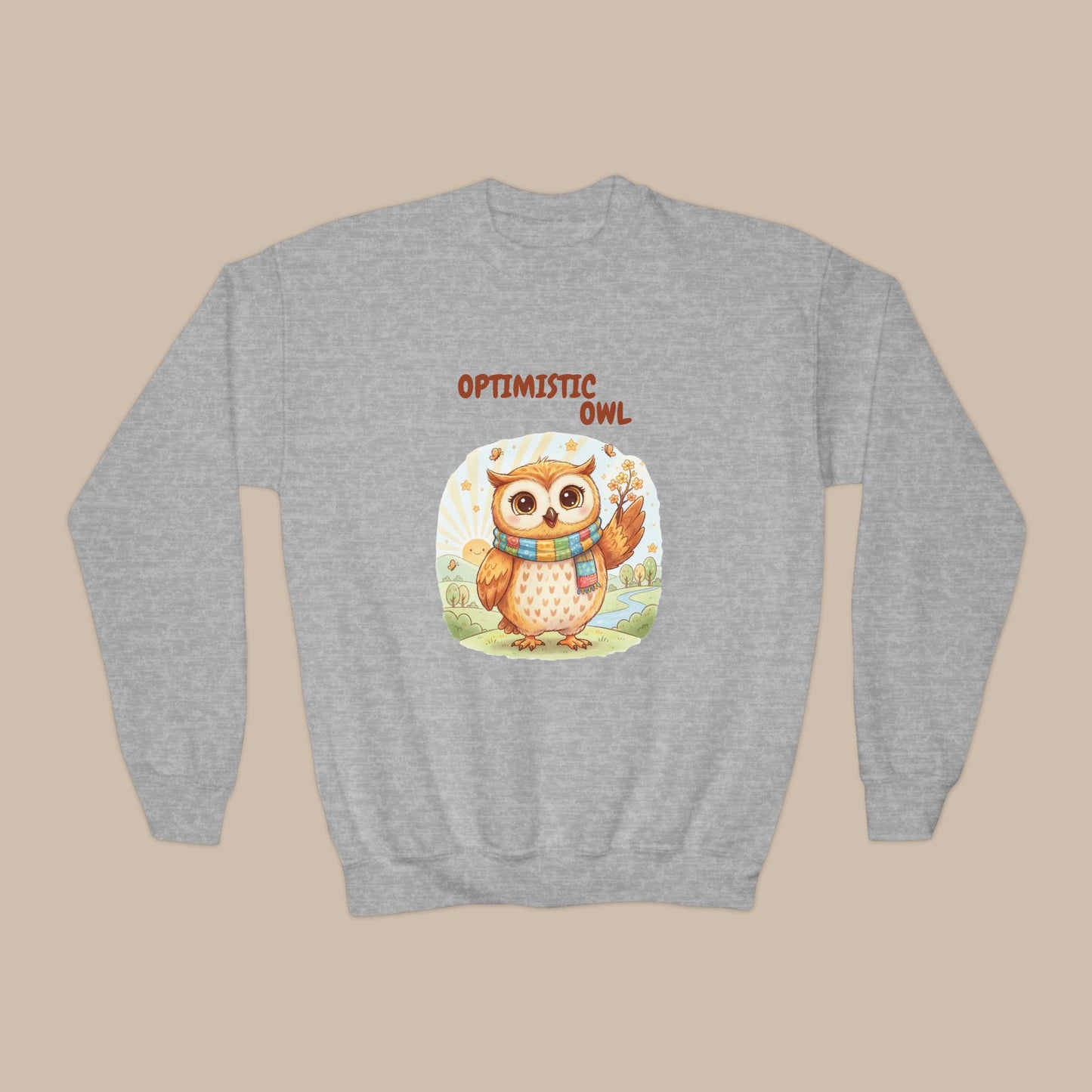 Comfy Kids Sweatshirt - Optimistic Owl
