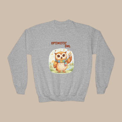 Comfy Kids Sweatshirt - Optimistic Owl