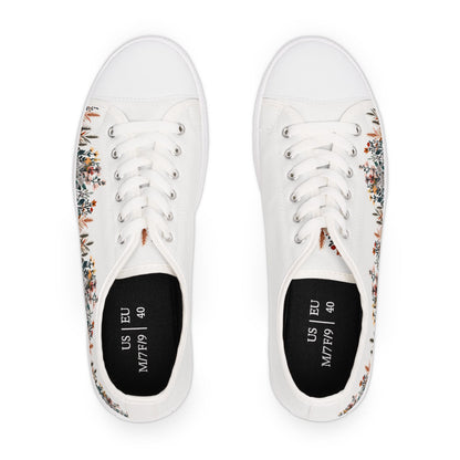 Women's Low Top Sneakers - Flowers of One Garden