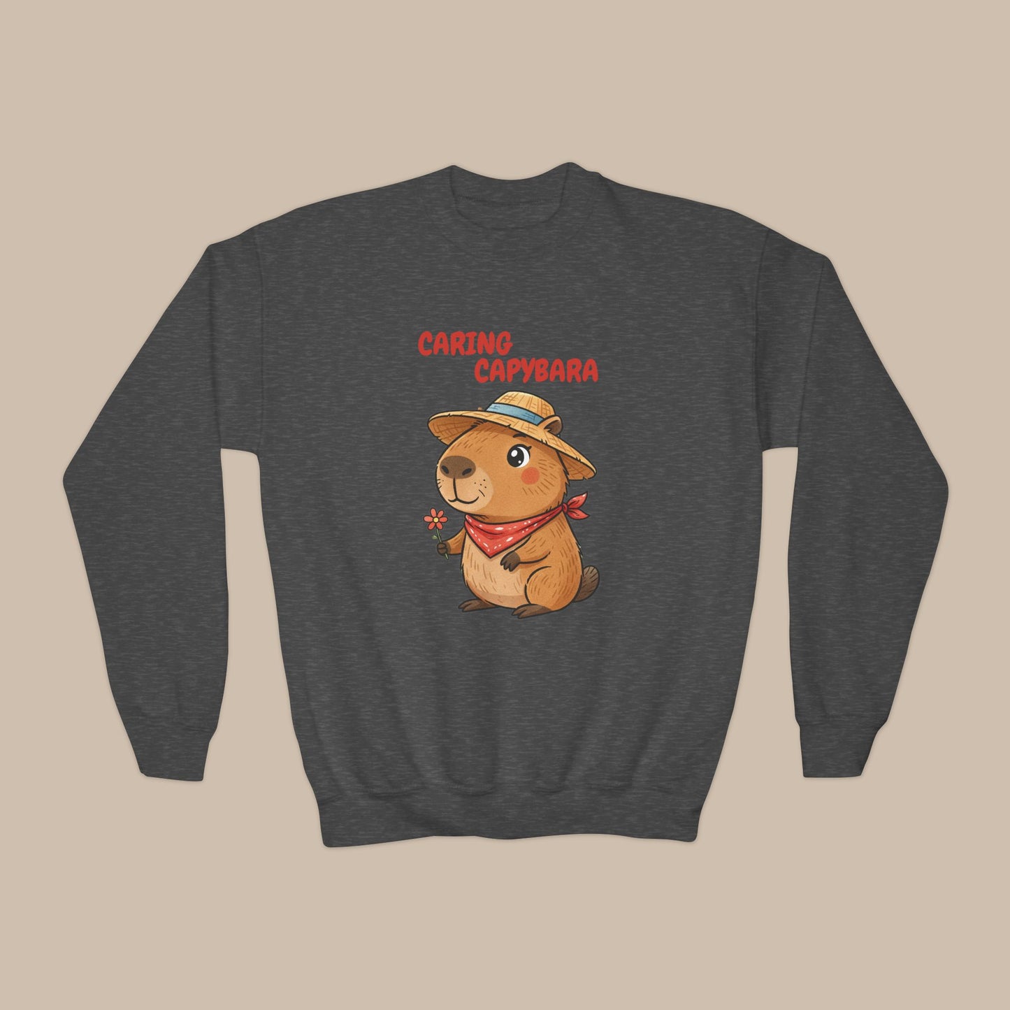 Comfy Kids Sweatshirt - Caring Capybara