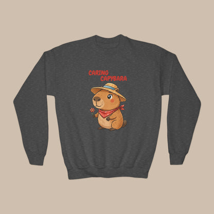 Comfy Kids Sweatshirt - Caring Capybara