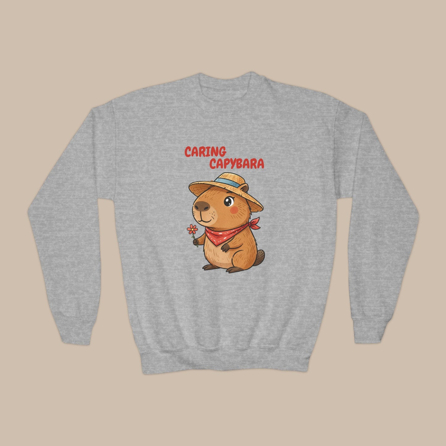 Comfy Kids Sweatshirt - Caring Capybara