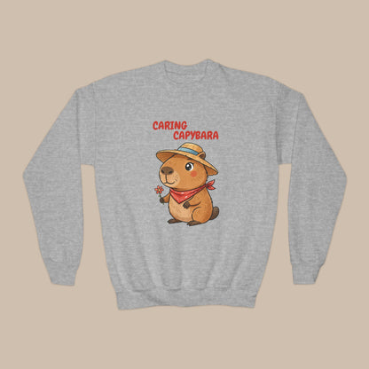Comfy Kids Sweatshirt - Caring Capybara
