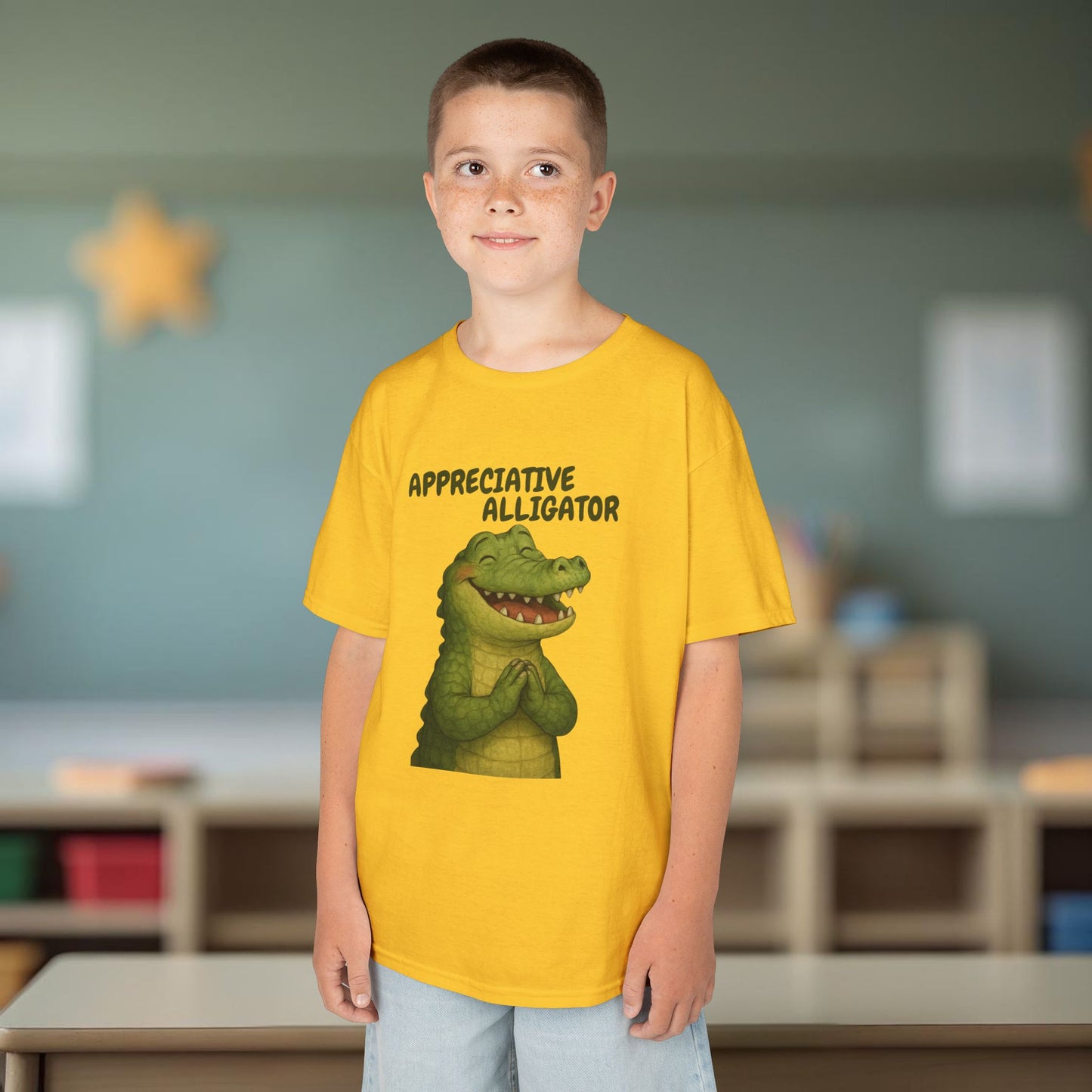 Comfy Kids Tee - Appreciative Alligator