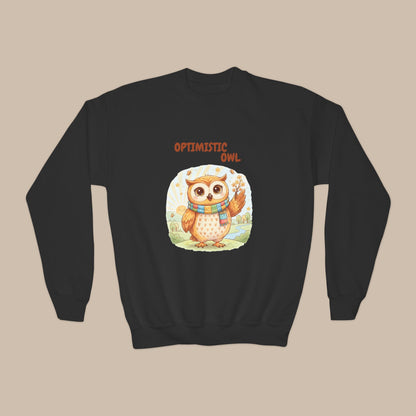 Comfy Kids Sweatshirt - Optimistic Owl