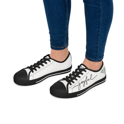 Women's Low Top Sneakers - Joy Gives Us Wings to Fly